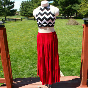 Sag Harbor Red Maxi Skirt